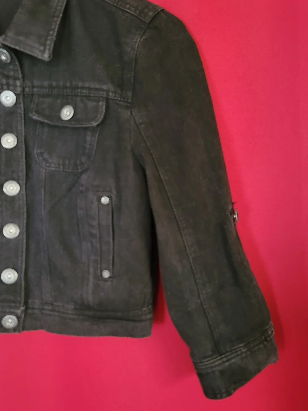 Highway Jeans Black Kids Denim Jacket with Roll-Tab Sleeves